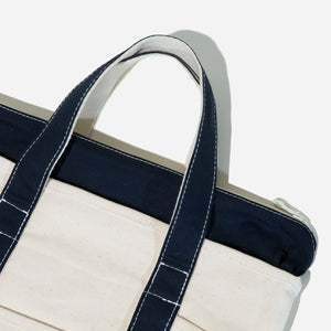 Mazi Untitled - SMALL CAFE TOTE BAG - ECRU/NAVY -  - Alternative View 1