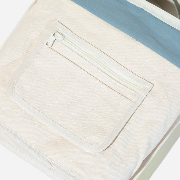 SMALL CAFE TOTE BAG - ECRU/SKY