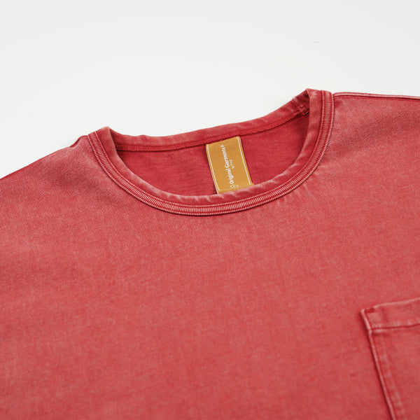 OG STONE WASHED POCKET T-SHIRT - RED