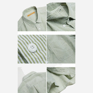 Frizmworks - OG STRIPE SEERSUCKER SHIRT - GREEN -  - Alternative View 1