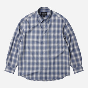 Frizmworks - OMBRE CHECK RELAXED SHIRT - BLUE -  - Main Front View