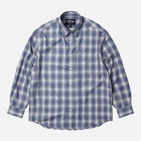 OMBRE CHECK RELAXED SHIRT - BLUE