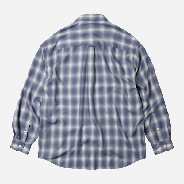 OMBRE CHECK RELAXED SHIRT - BLUE