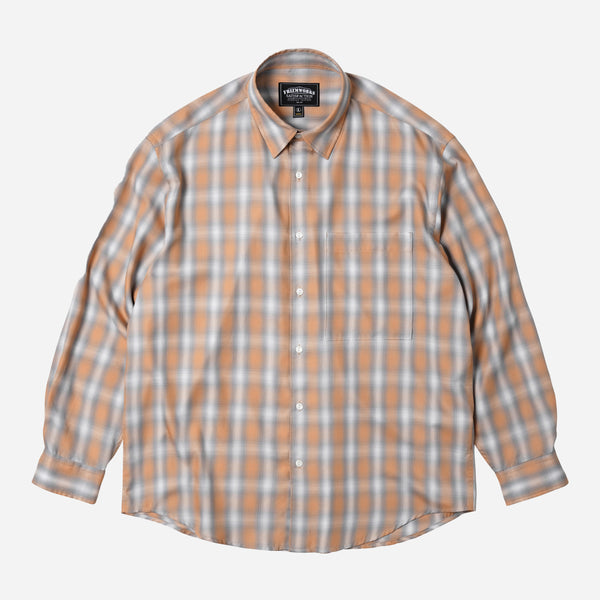 OMBRE CHECK RELAXED SHIRT - SALMON