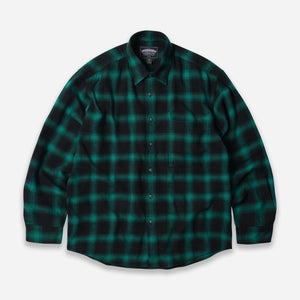 Frizmworks - OMBRE FLANNEL RELAXED SHIRT - GREEN -  - Main Front View