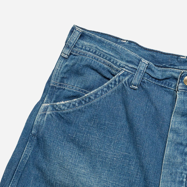 WIDE FIT 40'S PAINTER SHORTS - DENIM USED
