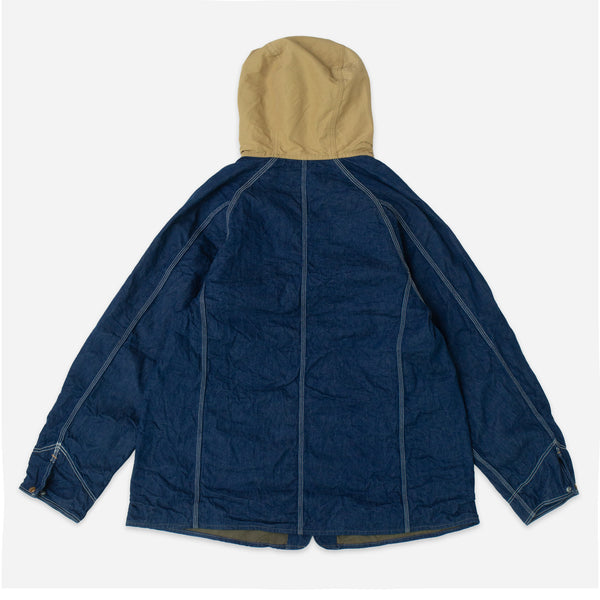 60/40 COVERALL HOODED JACKET - DENIM ONE WASH