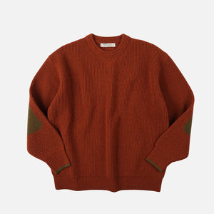 Frizmworks - PATCH ROUND PULLOVER KNIT - BRICK -  - Main Front View