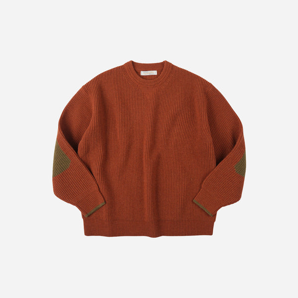 Frizmworks Patch Round Pullover Knit - Brick