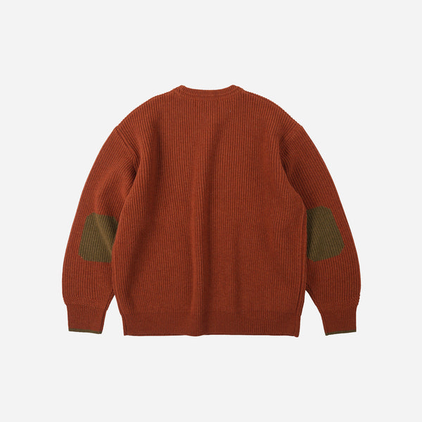 Frizmworks Patch Round Pullover Knit - Brick