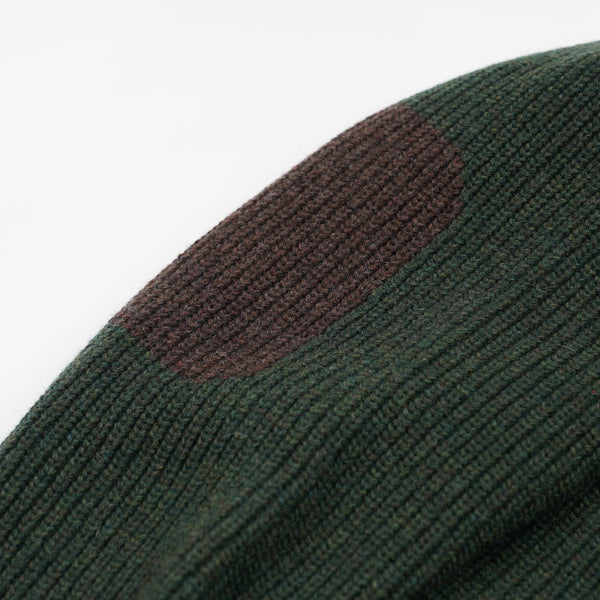 PATCH ROUND PULLOVER KNIT - FOREST GREEN