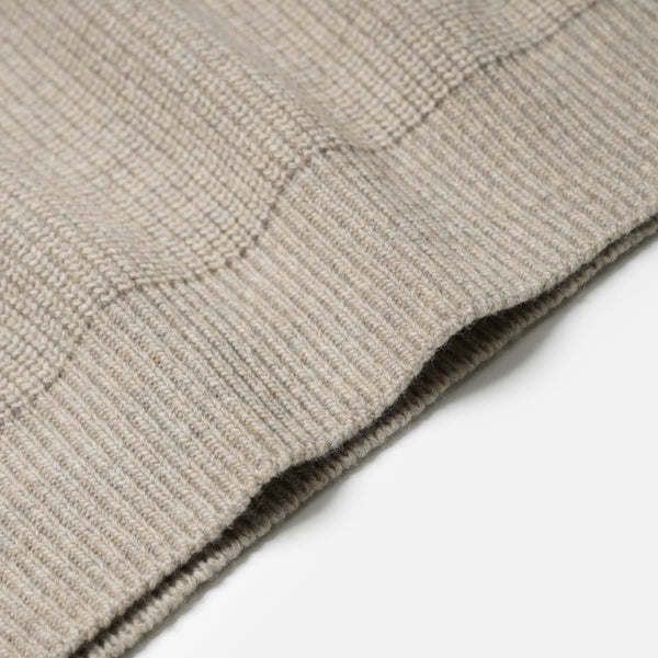 PATCH ROUND PULLOVER KNIT - OATMEAL