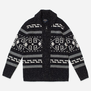 Pendleton - THE ORIGINAL WESTERLEY CARDIGAN - BLACK DONEGAL -  - Main Front View