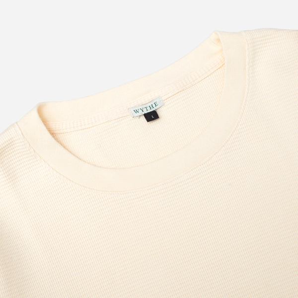 WAFFLE THERMAL LONG SLEEVE TEE - CREAM