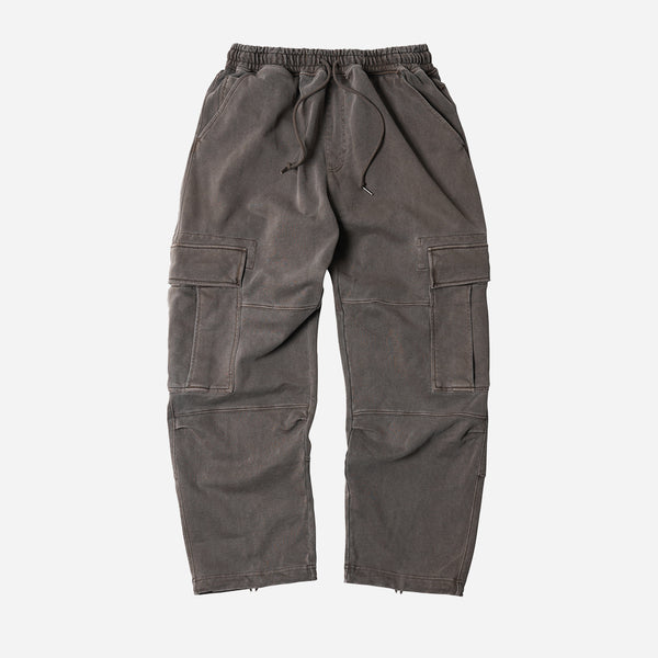 PIGMENT DYE CARGO SWEAT PANTS - BROWN - THE GREAT DIVIDE