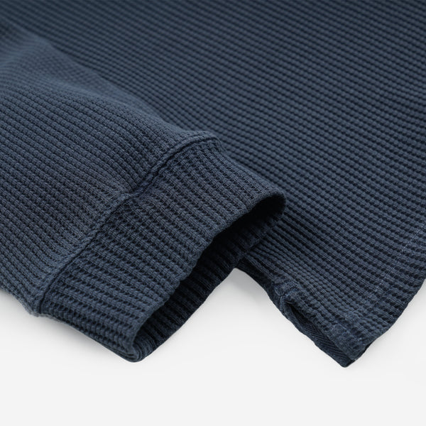 PIGMENT DYEING WAFFLE L/S T-SHIRT - BLUE