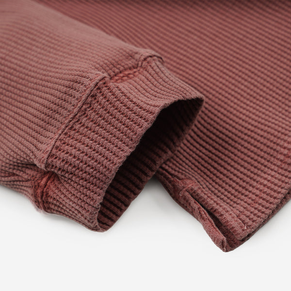 PIGMENT DYEING WAFFLE L/S T-SHIRT - PINK