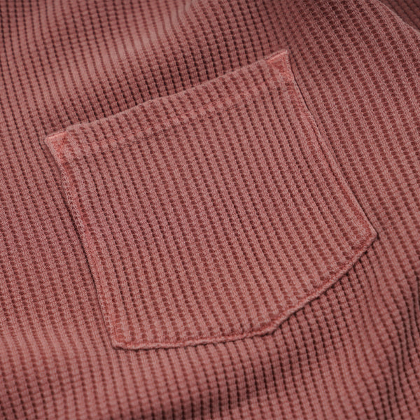 PIGMENT DYEING WAFFLE L/S T-SHIRT - PINK