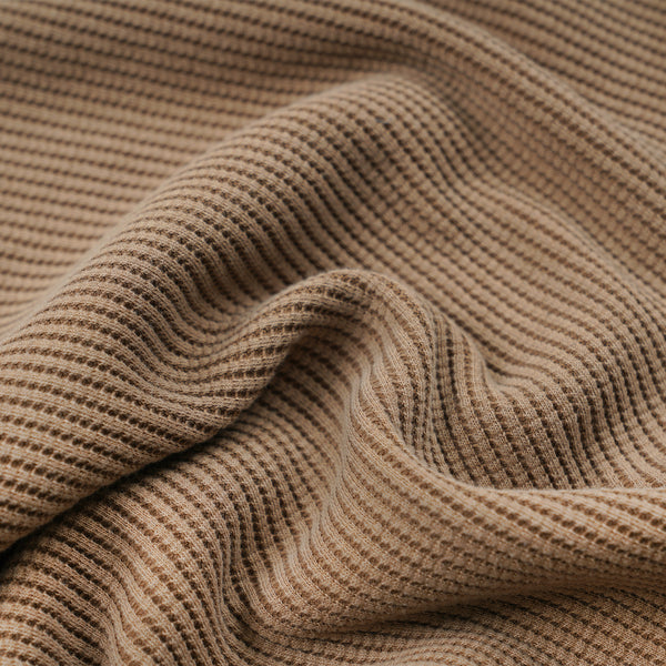 PIGMENT DYEING WAFFLE LS T-SHIRT - TAN