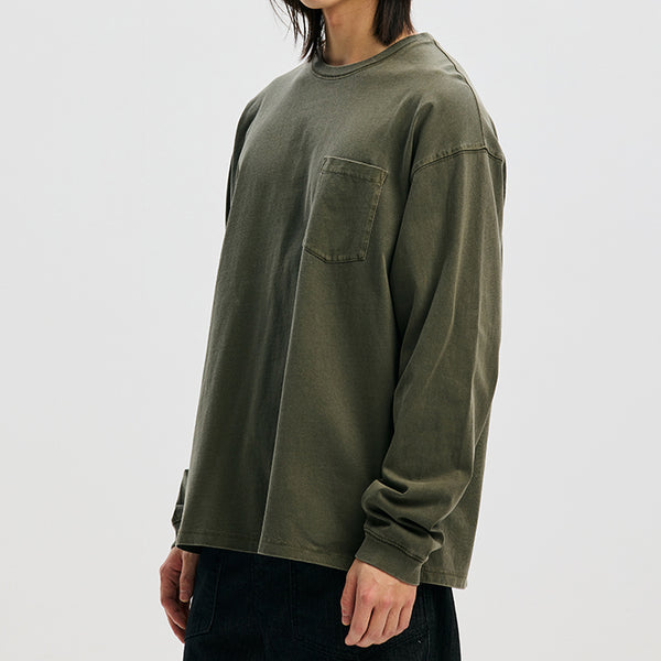 PIGMENT POCKET LS T-SHIRT - OLIVE