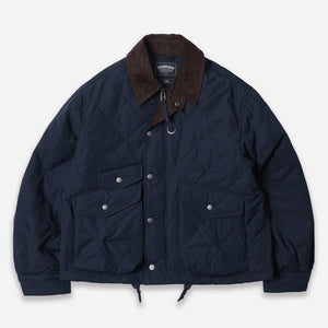 Frizmworks - QUILTED HERITAGE HUNTING JACKET - NAVY -  - Main Front View