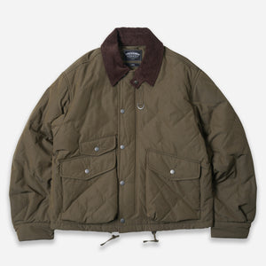 Frizmworks - QUILTED HERITAGE HUNTING JACKET - OLIVE -  - Main Front View