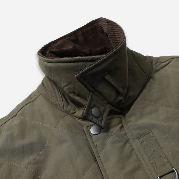 QUILTED HERITAGE HUNTING JACKET - OLIVE