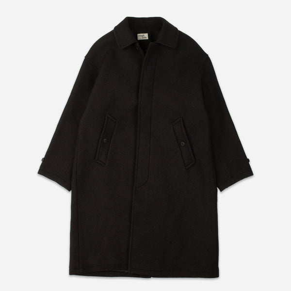WOOL MAC COAT - ASH BLACK
