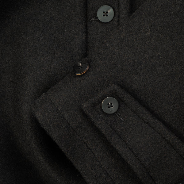 WOOL MAC COAT - ASH BLACK