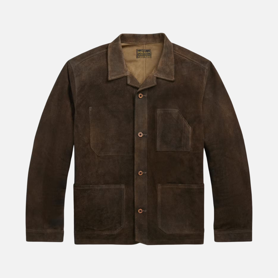RRL DOUBLE RL カバーオール L ブラウン Double RL By Ralph Lauren KENMARE SUEDE SHIRT JACKET - VINTAGE