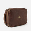 LARGE LEATHER TRAVEL POUCH - BROWN
