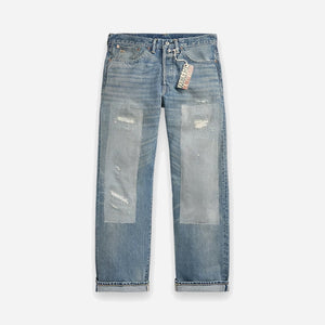 Double RL By Ralph Lauren - VINTAGE 5 POCKET STRAIGHT LEG DENIM JEANS - MIDLAND WASH -  - Main Front View