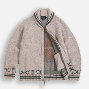 Pendleton - SALMON FALLS ZIP SWEATER - OATMEAL -  - Main Front View