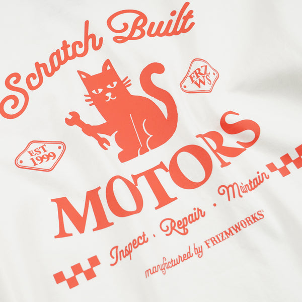 SCRATCH BUILT MOTORS HALF T-SHIRT - WHITE