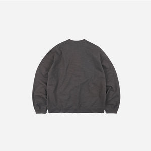 Frizmworks - SLUB HENLEY L/S T-SHIRT - CHARCOAL -  - Alternative View 1