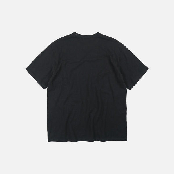 SLUB POCKET HALF T-SHIRT - BLACK