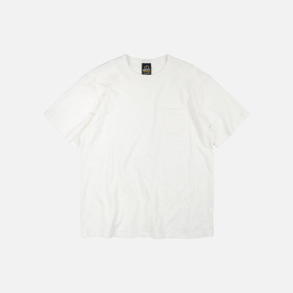 SLUB POCKET HALF T-SHIRT - WHITE