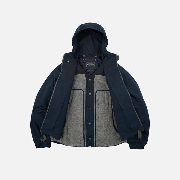 SMOCK 2 IN 1 HOODED PARKA JACKET - NAVY