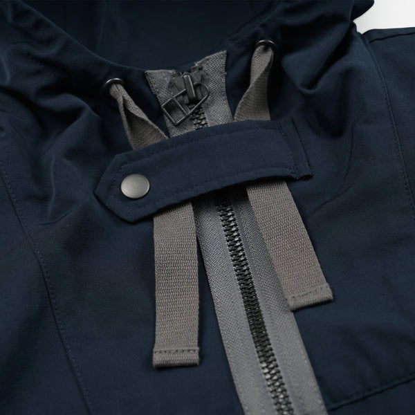 SMOCK 2 IN 1 HOODED PARKA JACKET - NAVY