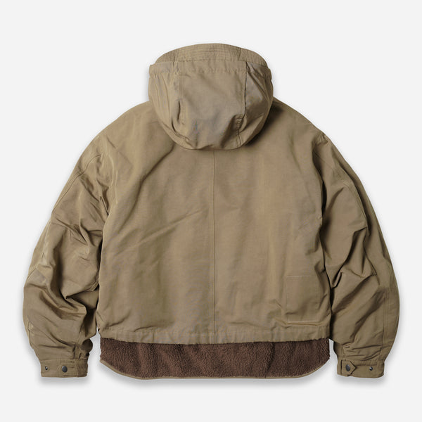 SMOCK HOODED 2 IN 1 PARKA JACKET - TAN