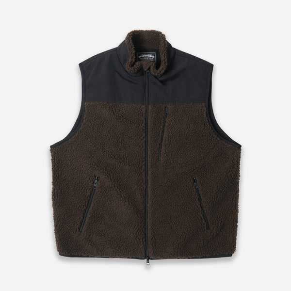 SNUG FLEECE VEST - DARK BROWN