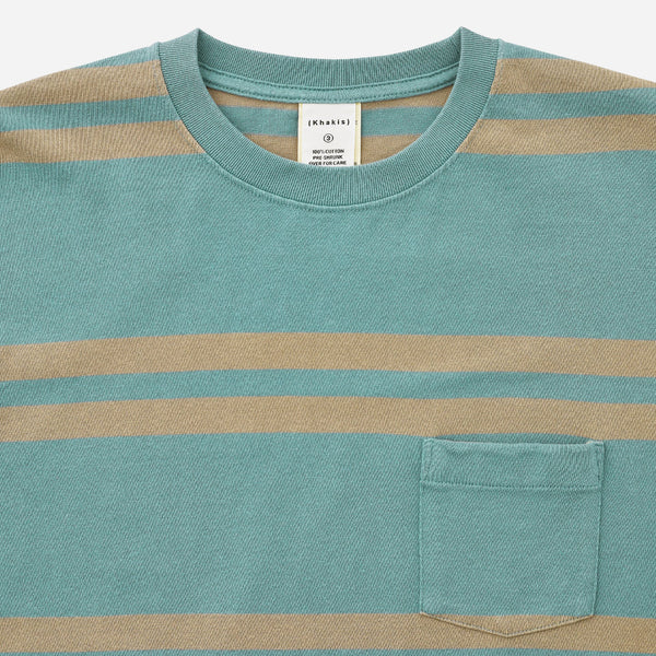 BOLD STRIPE T-SHIRT - DUSTY GREEN