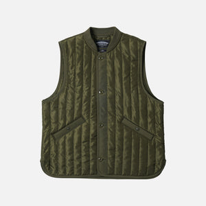 Frizmworks - STRIPE QUILT MIL LINER VEST - OLIVE -  - Main Front View