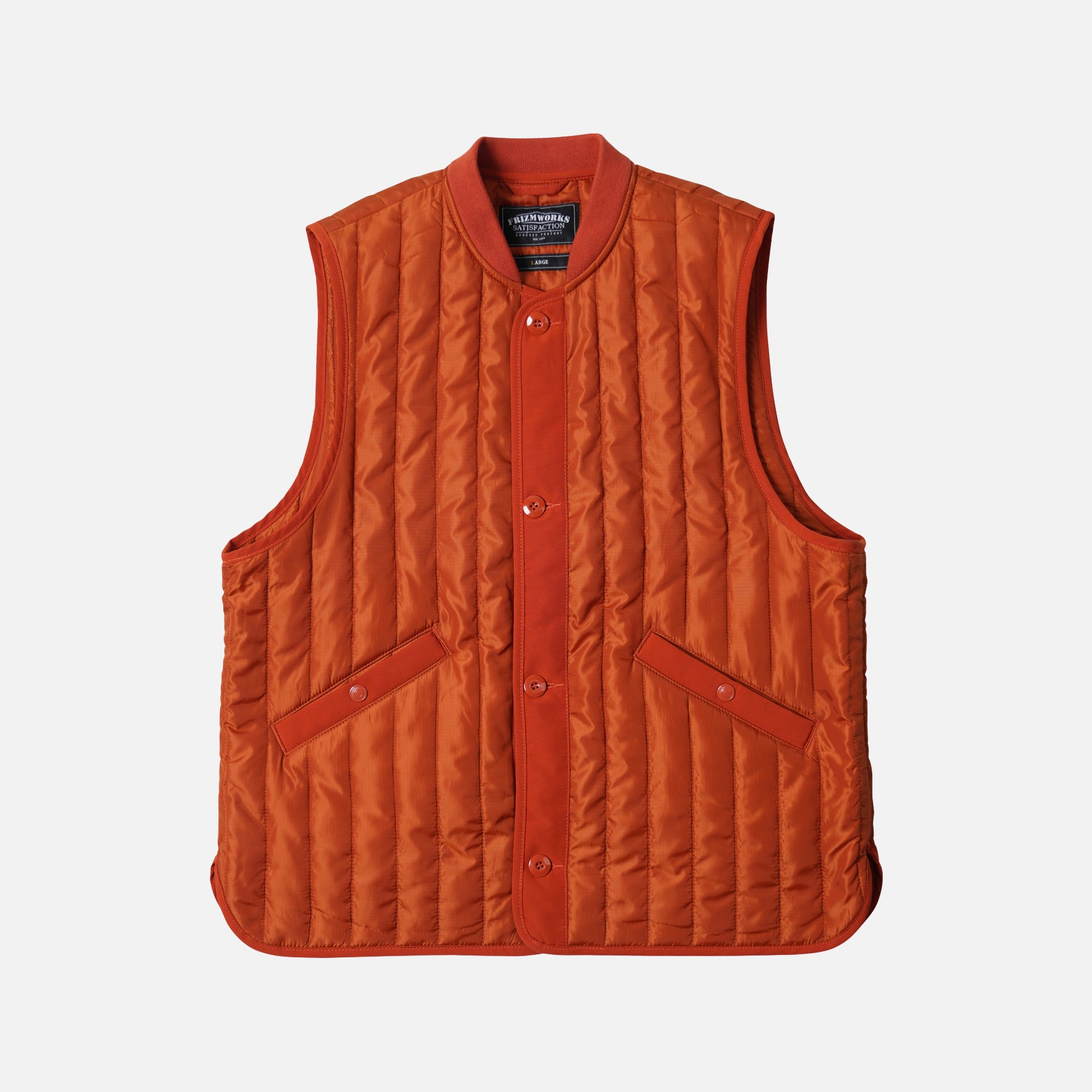 Frizmworks STRIPE QUILT MIL LINER VEST - ORANGE - The Great Divide