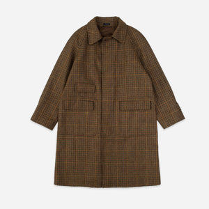 Drakes - LOVAT TWEED RAGLAN OVERCOAT - BROWN -  - Main Front View