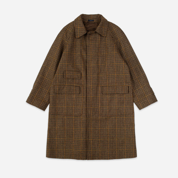 LOVAT TWEED RAGLAN OVERCOAT - BROWN