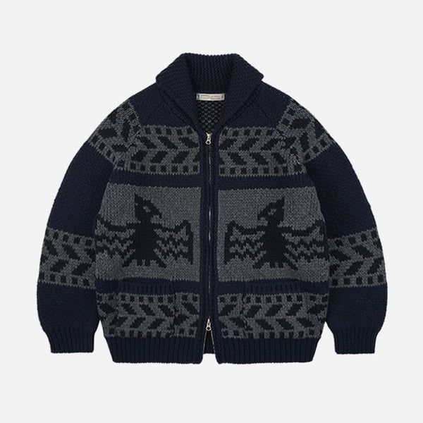 THUNDERBIRD COWICHAN CARDIGAN - NAVY