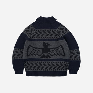 Frizmworks - Frizmworks Thunderbird Cowichan Cardigan - Navy -  - Alternative View 1
