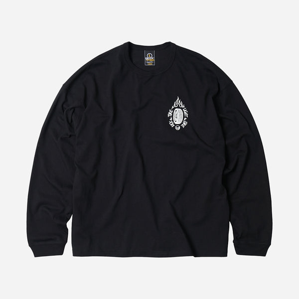 TIRE FIRE LONG SLEEVE TEE - BLACK- THE GREAT DIVIDE