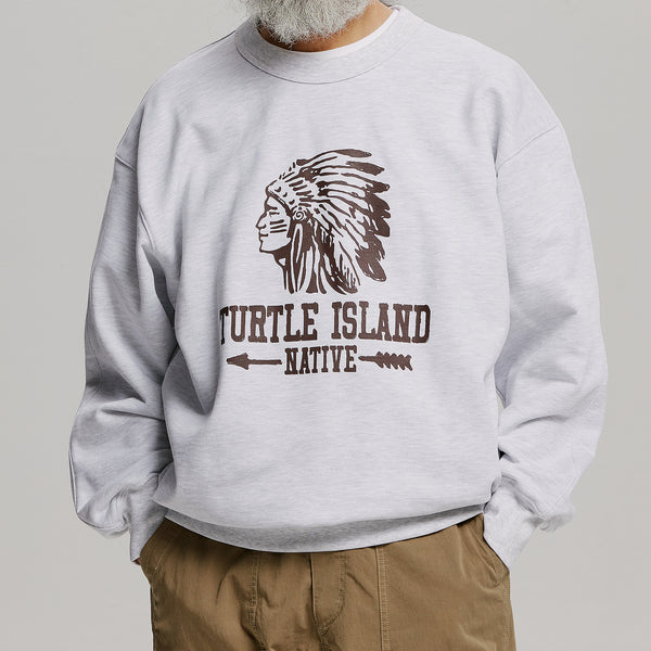 TURTLE ISLAND SWEATSHIRT - WHITE MELANGE